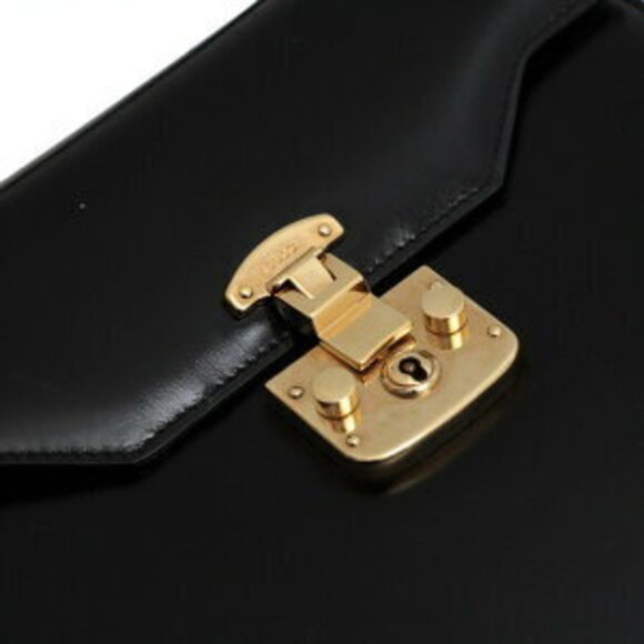 Gucci Leather Black Handbag Ladylock - Picture 4 of 6